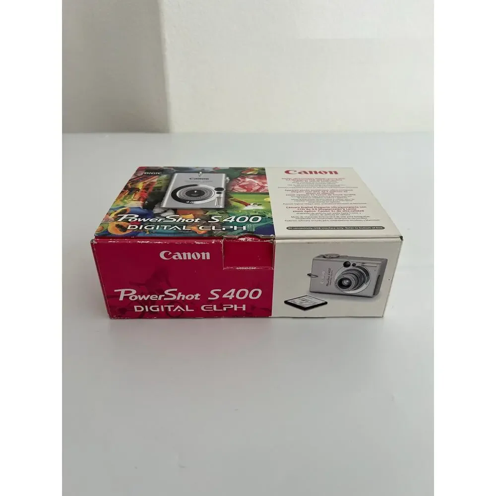 Canon PowerShot S400 Digital Elph Camera - Silver Extras UNTESTED Parts Only